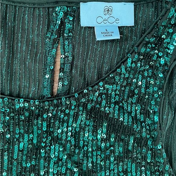 Cece Sequin Keyhole Back Tank-Size Large - Picture 5 of 10